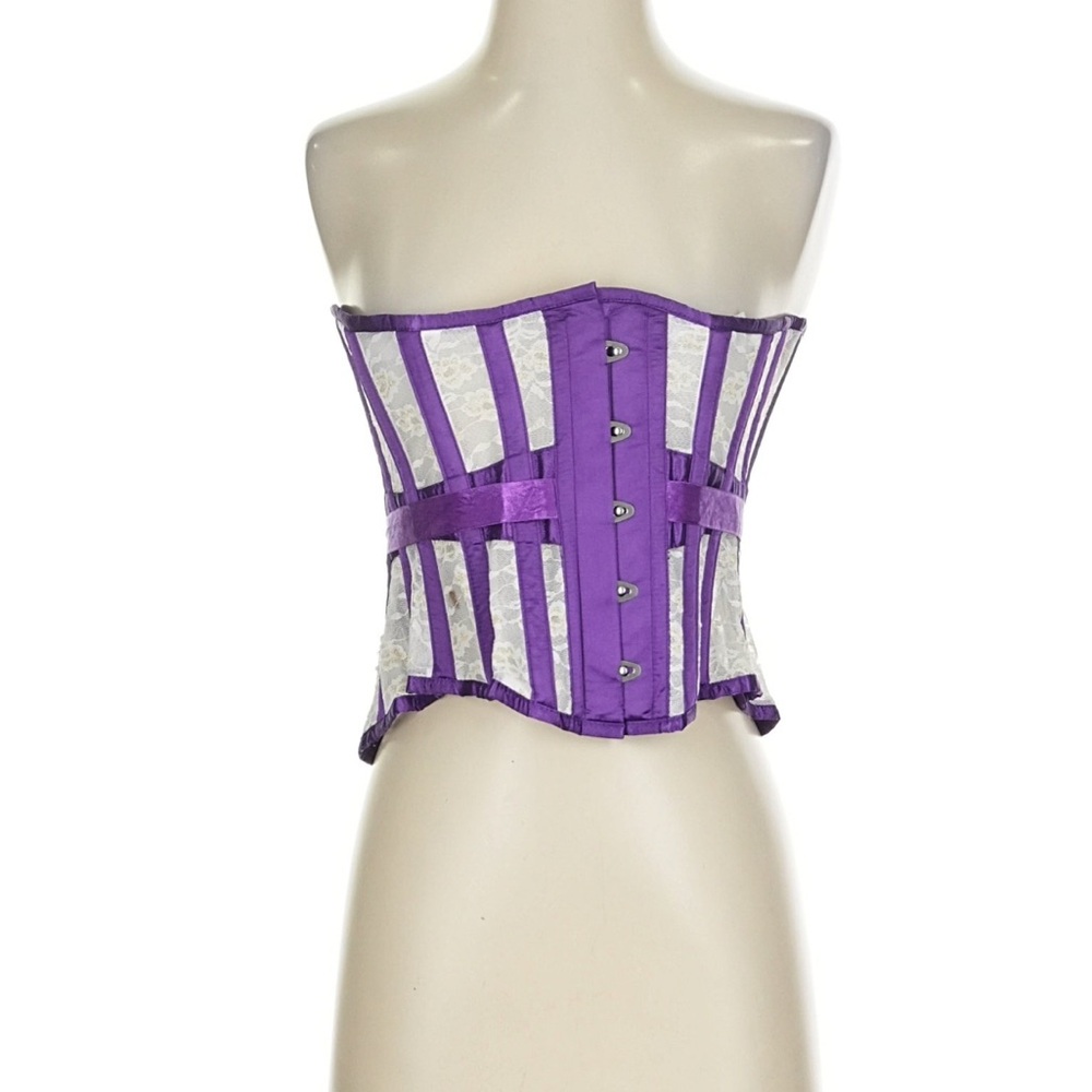 Corset Story Purple and White Corset Top